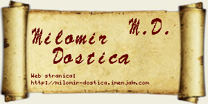 Milomir Dostica vizit kartica